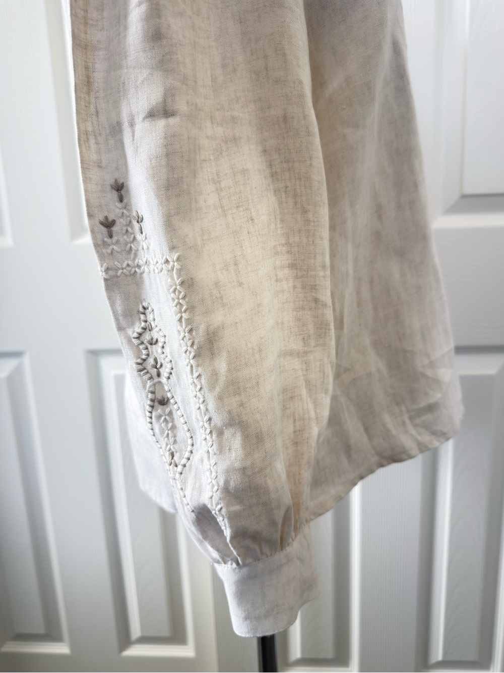 Vintage Landhaus Alpine Dirndl Cottagecore Folk Linen Pleated Top EU 38 US 8 - Picture 6 of 10